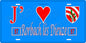 Plaque métal décorative 15 x 30 cm fond bleu 57 J' ❤️Rorbach lès Dieuze , canton du Saulnois Moselle 57