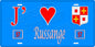 Plaque métal décorative, J' ❤️Russange, Moselle, fond  mur bleu 57