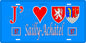 Plaque métal décorative 15 x 30 cm fond bleu 57 J' ❤️Sailly Achâtel , canton du Saulnois Moselle 57