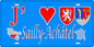 Plaque métal décorative 15 x 30 cm fond bleu carte J' ❤️ Sailly-Achâtel, canton du Saulnois Moselle 57