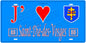 Plaque métal décorative, J' ❤️Saint-Dié-des-Vosges, fond  mur bleu 88