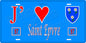 Plaque métal décorative 15 x 30 cm fond bleu 57 J' ❤️Saint Epvre , canton du Saulnois Moselle 57