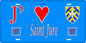Plaque métal décorative 15 x 30 cm fond bleu 57 J' ❤️Saint Jure , canton du Saulnois Moselle 57
