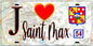Plaque métal décorative  J' ❤️ Saint Max, Meurthe et Moselle
