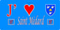 Plaque métal décorative 15 x 30 cm fond bleu 57 J' ❤️Saint Médard , canton du Saulnois Moselle 57