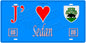 Plaque métal décorative, J' ❤️Sedan, Ardennes, fond  mur bleu 08