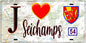 Plaque métal décorative  J' ❤️ Seichamps, Meurthe et Moselle (54)