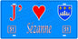 Plaque métal décorative, J' ❤️Sézanne, Marne, fond  mur bleu 51