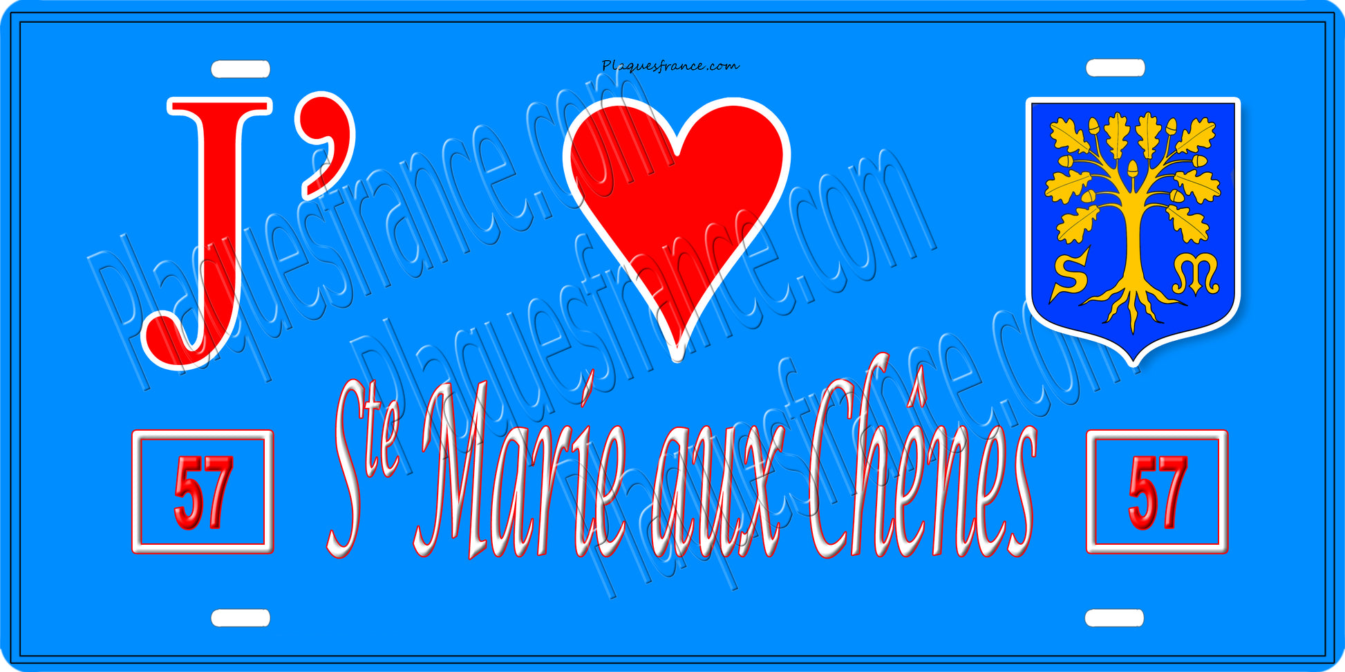 Plaque métal Sainte Marie aux Chênes – N° 57 Moselle