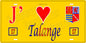 Plaque métal décorative  J' ❤️ Talange, fond mur jaune 57