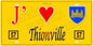 Plaque métal décorative 15 x 30 cm fond  mur jaune 57 J' ❤️Thionville,57