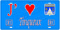 Plaque métal décorative, J' ❤️Tinqueux, Marne, fond  mur bleu 51