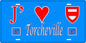 Plaque métal décorative 15 x 30 cm fond bleu 57 J' ❤️Torcheville, canton du Saulnois Moselle 57