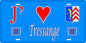 Plaque métal décorative, J' ❤️Tressange, Moselle, fond  mur bleu 57