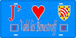 Plaque métal décorative 15 x 30 cm fond bleu 57 J' ❤️Vahl lès Bénestroff, canton du Saulnois Moselle 57