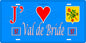 Plaque métal décorative 15 x 30 cm fond bleu 57 J' ❤️Val de Bride, canton du Saulnois Moselle 57