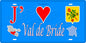 Plaque métal décorative 15 x 30 cm fond bleu carte J' ❤️ Val-de-Bride, canton du Saulnois Moselle 57
