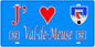Plaque métal décorative, J' ❤️Val-de-Meuse, Haute Marne, fond  mur bleu 52