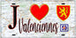 Plaque métal décorative  J' ❤️ Valenciennes, Nord (59)