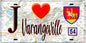 Plaque métal décorative  J' ❤️ Varangéville, Meurthe et Moselle (54)