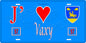 Plaque métal décorative 15 x 30 cm fond bleu 57 J' ❤️Vaxy, canton du Saulnois Moselle 57