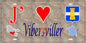 Plaque métal décorative 15 x 30 cm mur antique carte J'❤️ Vibersviller, canton du Saulnois Moselle 57