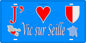 Plaque métal décorative 15 x 30 cm fond bleu carte J' ❤️ Vic-sur-Seille, canton du Saulnois Moselle 57
