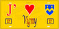Plaque métal décorative 15 x 30 cm fond jaune 57 J' ❤️ Vigny, canton du Saulnois Moselle 57