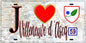 Plaque métal décorative  J' ❤️ Villeneuve d'Ascq, Nord (59)