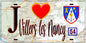 Plaque métal décorative  J' ❤️ Villers les Nancy, Meurthe et Moselle (54)