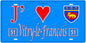 Plaque métal décorative, J' ❤️Vitry le François, Marne, fond  mur bleu 51