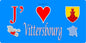 Plaque métal décorative 15 x 30 cm fond bleu carte J' ❤️ Vittersbourg, canton du Saulnois Moselle 57
