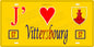 Plaque métal décorative 15 x 30 cm fond jaune 57 J'❤️ Vittersbourg, canton du Saulnois Moselle 57