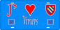 Plaque métal décorative 15 x 30 cm fond bleu 57 J' ❤️Viviers, canton du Saulnois Moselle 57