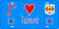 Plaque métal décorative 15 x 30 cm fond bleu 57 J' ❤️Vulmont, canton du Saulnois Moselle 57