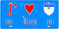 Plaque métal décorative, J' ❤️Wassy, Haute Marne, fond  mur bleu 52