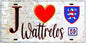 Plaque métal décorative  J' ❤️ Wattrelos, Nord (59)