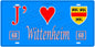 Plaque métal décorative, J' ❤️Wittenheim, Haut Rhin, fond  mur bleu 68