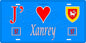 Plaque métal décorative 15 x 30 cm fond bleu 57 J' ❤️Xanrey, canton du Saulnois Moselle 57