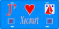 Plaque métal décorative 15 x 30 cm fond bleu 57 J' ❤️Xocourt, canton du Saulnois Moselle 57