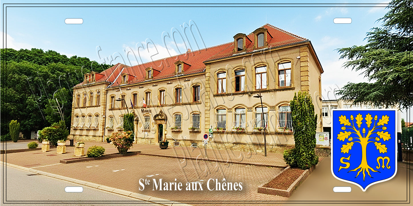 Plaque métal décorative, Mairie de Sainte Marie aux Chênes (57)