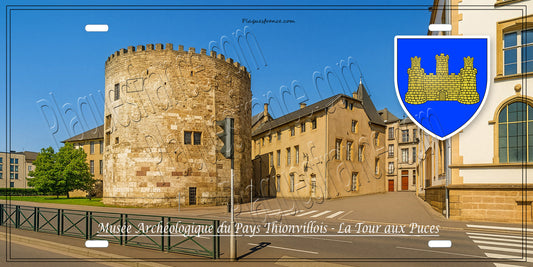 Plaque métal décorative 15 x 30 cm Musée Archéologique du Pays Thionvillois - La Tour aux Puces