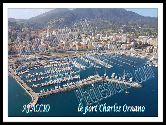 Plaque métal décorative Ajaccio le port Ornano