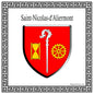 Plaque métal décorative carré blanche 30 cm x30 cm blason Saint-Nicolas-d’Aliermont, Seine Maritime (76)