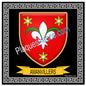 Plaque métal décorative  carrée fond noir, blason Amanvillers, Moselle