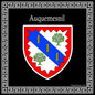 Plaque métal décorative carrée noire blason Auquemesnil, Seine Maritime (76)