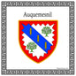 Plaque métal décorative carrée 30x30cm blanche blason Auquemesnil, Seine Maritime (76)