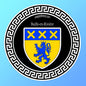 Plaque métal décorative  ronde Ø 30cm noire, blason Bailly-en-Rivière, Seine Maritime (76)