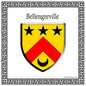 Plaque métal décorative carrée 30x30cm blanche blason Bellengreville, Seine Maritime (76)