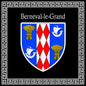 Plaque métal décorative carrée noire blason Berneval-le-Grand, Seine Maritime (76)